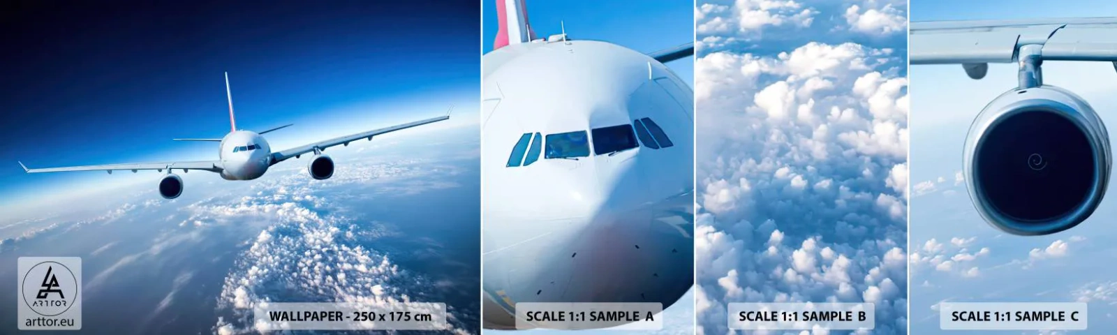 Mostră tapet autocolant Deluxe Sticker - Zbor pentru că vreau - Avion, Avioane, excursie - 100x30 cm