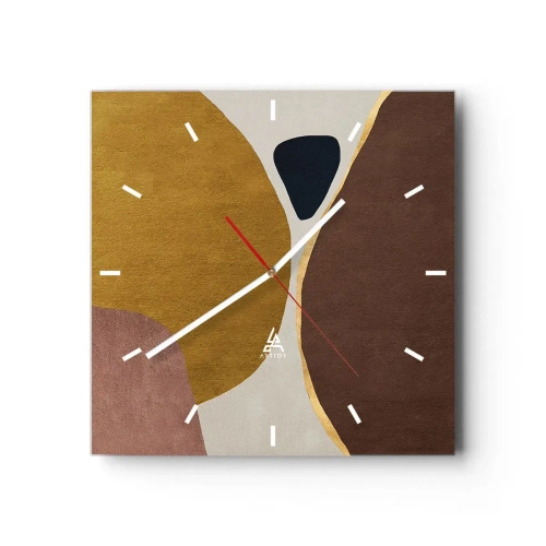 Ceas de perete - Ceas pe sticlă - Abstracție - un loc în spațiu - 40x40 cm