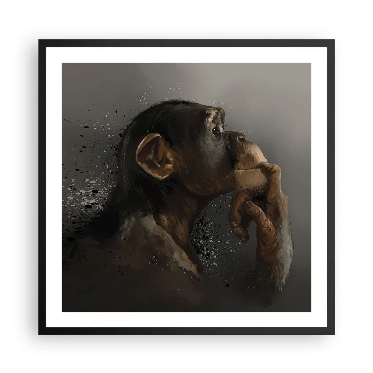 Poster în ramă neagră - Cu siguranță, gânditorul - 60x60 cm