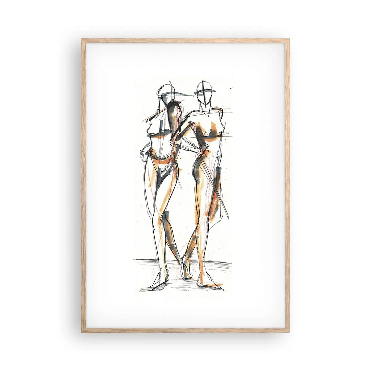 Poster în ramă de stejar deschis - Un studiu de farmec - 70x100 cm