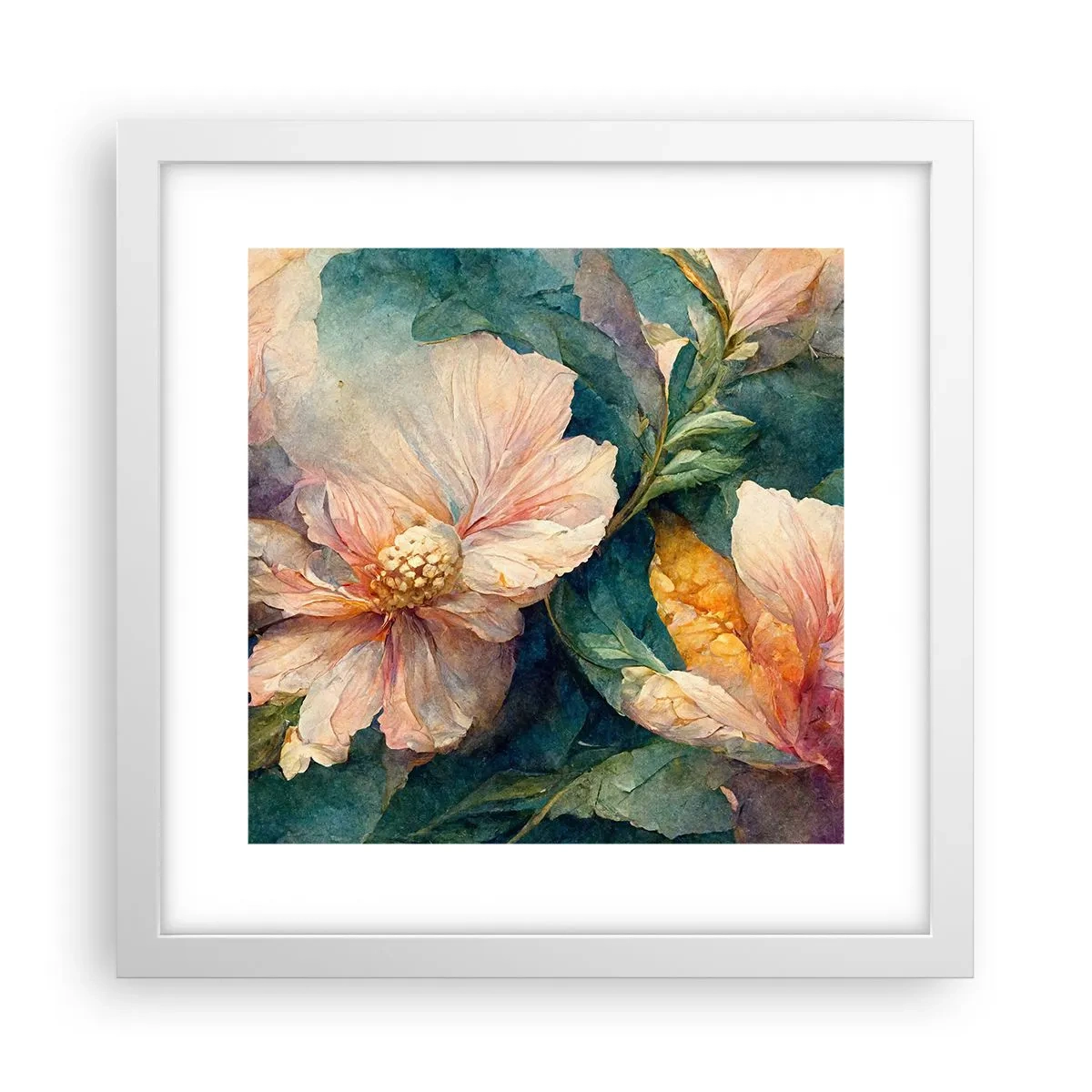 Poster în ramă albă - Subtilitate pură - 30x30 cm