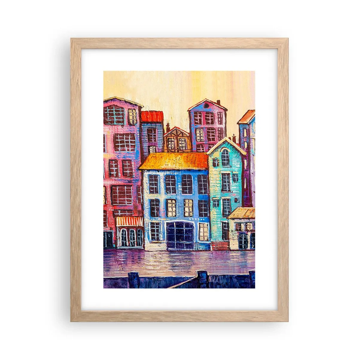 Poster în ramă de stejar deschis - Un oraș ca în basm - 30x40 cm