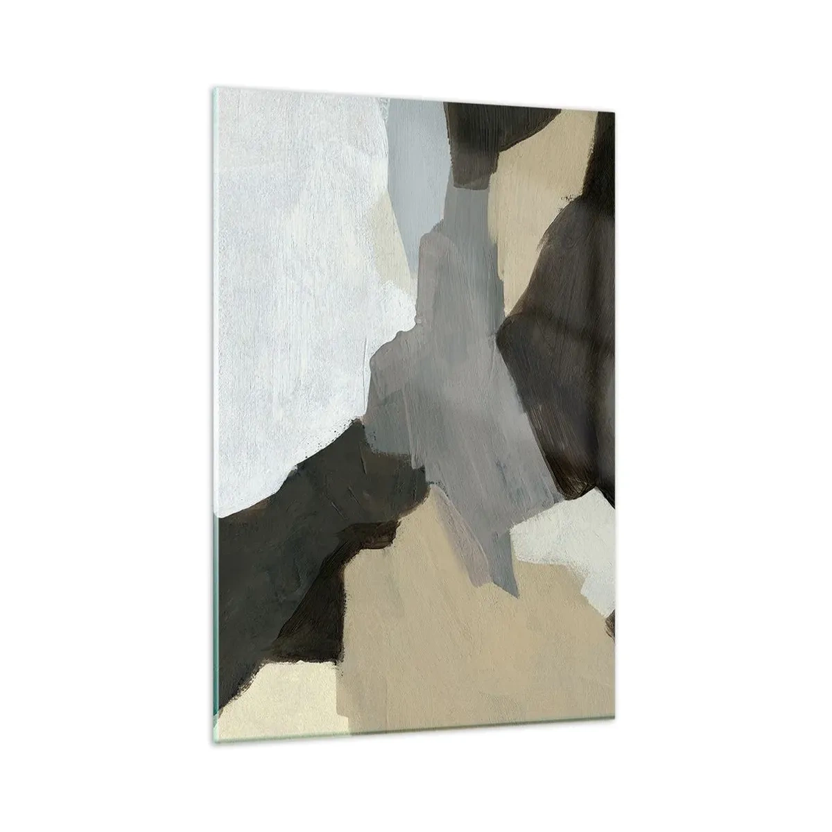 Tablou pe sticlă - Abstracție: despărțirile griului - 80x120 cm