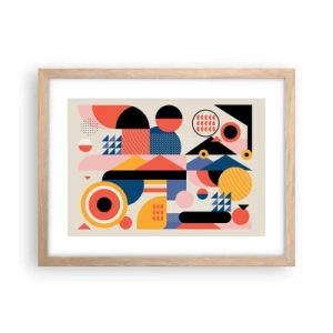 Poster în ramă de stejar deschis - Compoziție: joacă-te - 40x30 cm