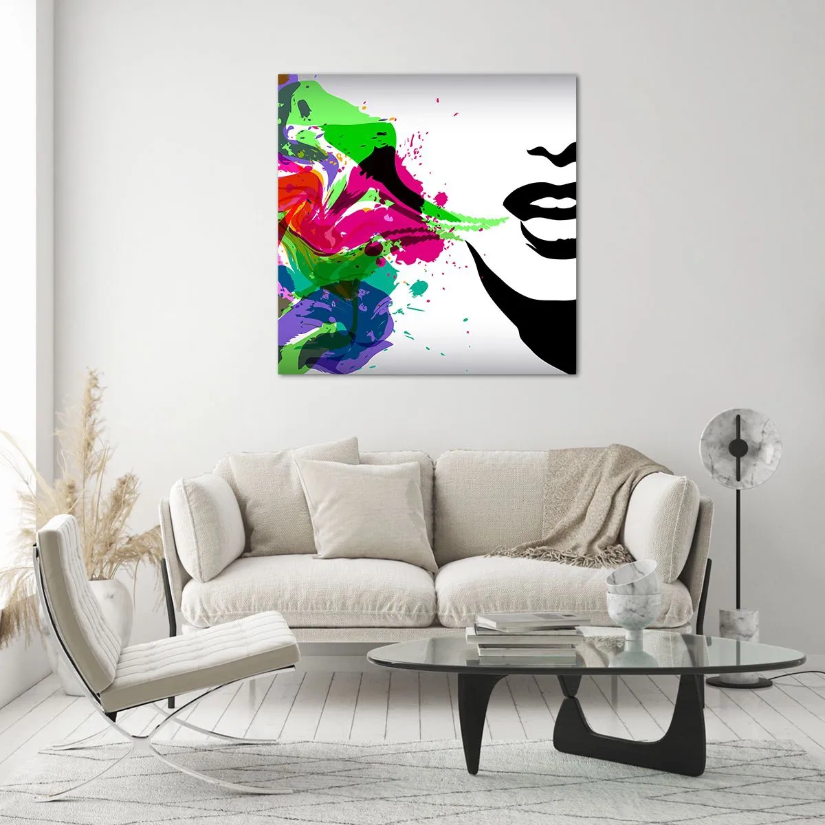 Tablou pe sticlă - O poveste în culorile curcubeului - 40x40 cm