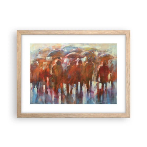 Poster în ramă de stejar deschis - Egali în ploaie și ceață - 40x30 cm