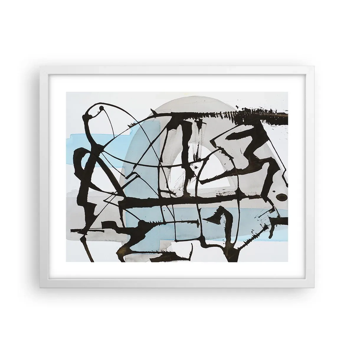 Poster în ramă albă - Cu toate acestea, albastru - 50x40 cm