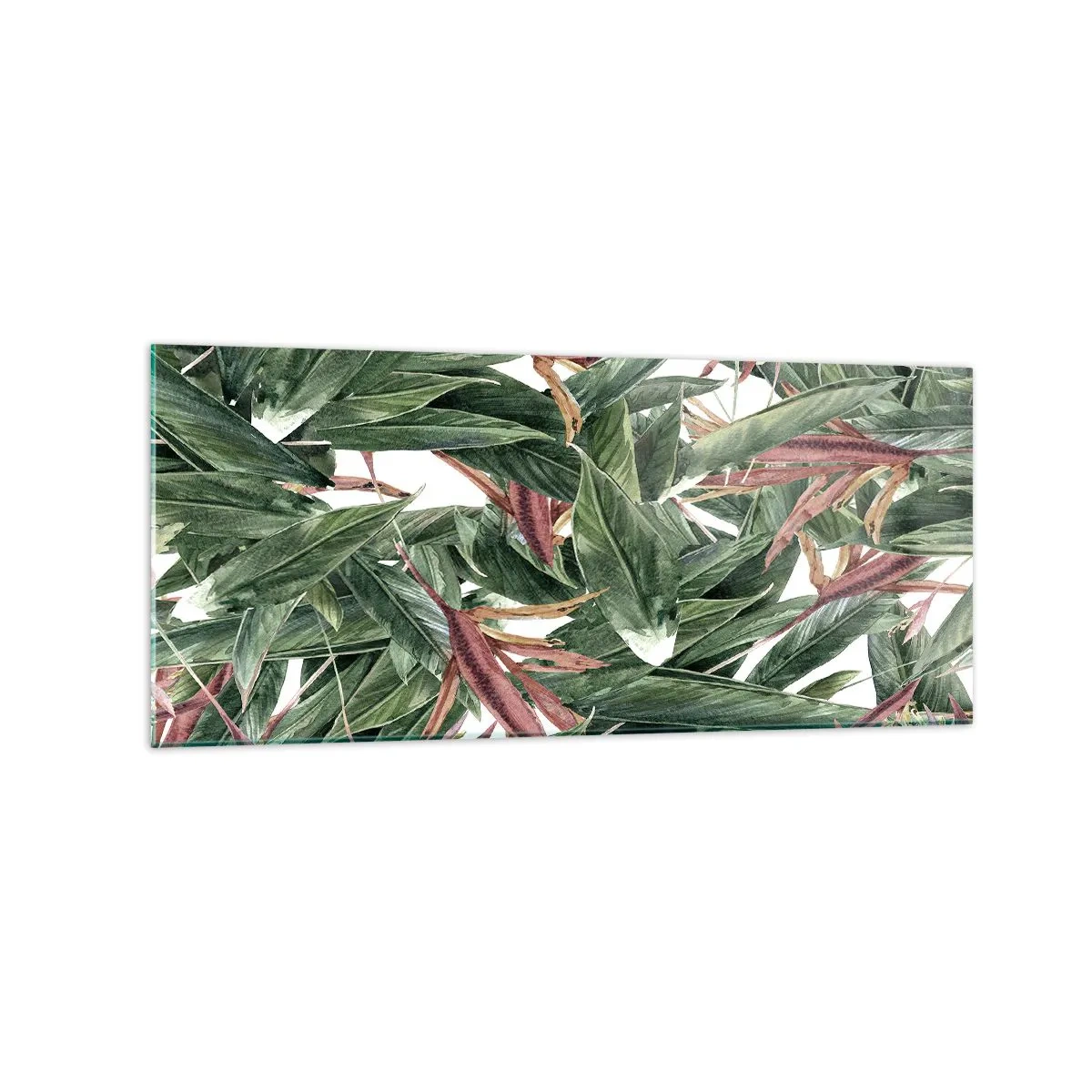 Tablou pe sticlă - Tufișuri de smarald și liliac - 120x50 cm