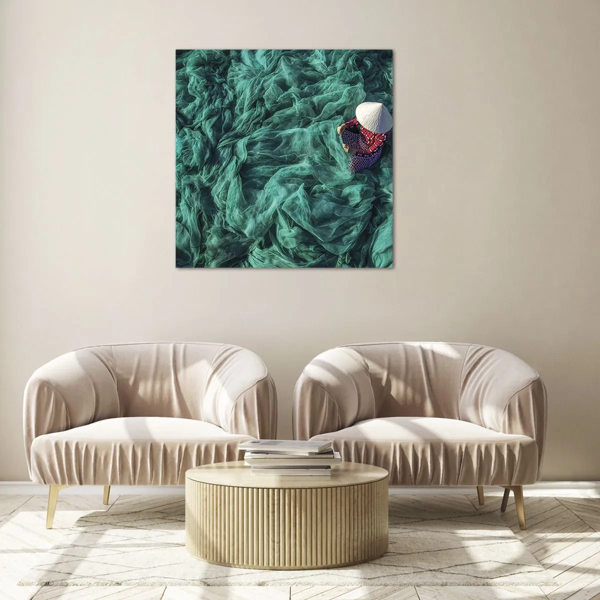Tablou pe sticlă - Într-o mare de rețea - 30x30 cm