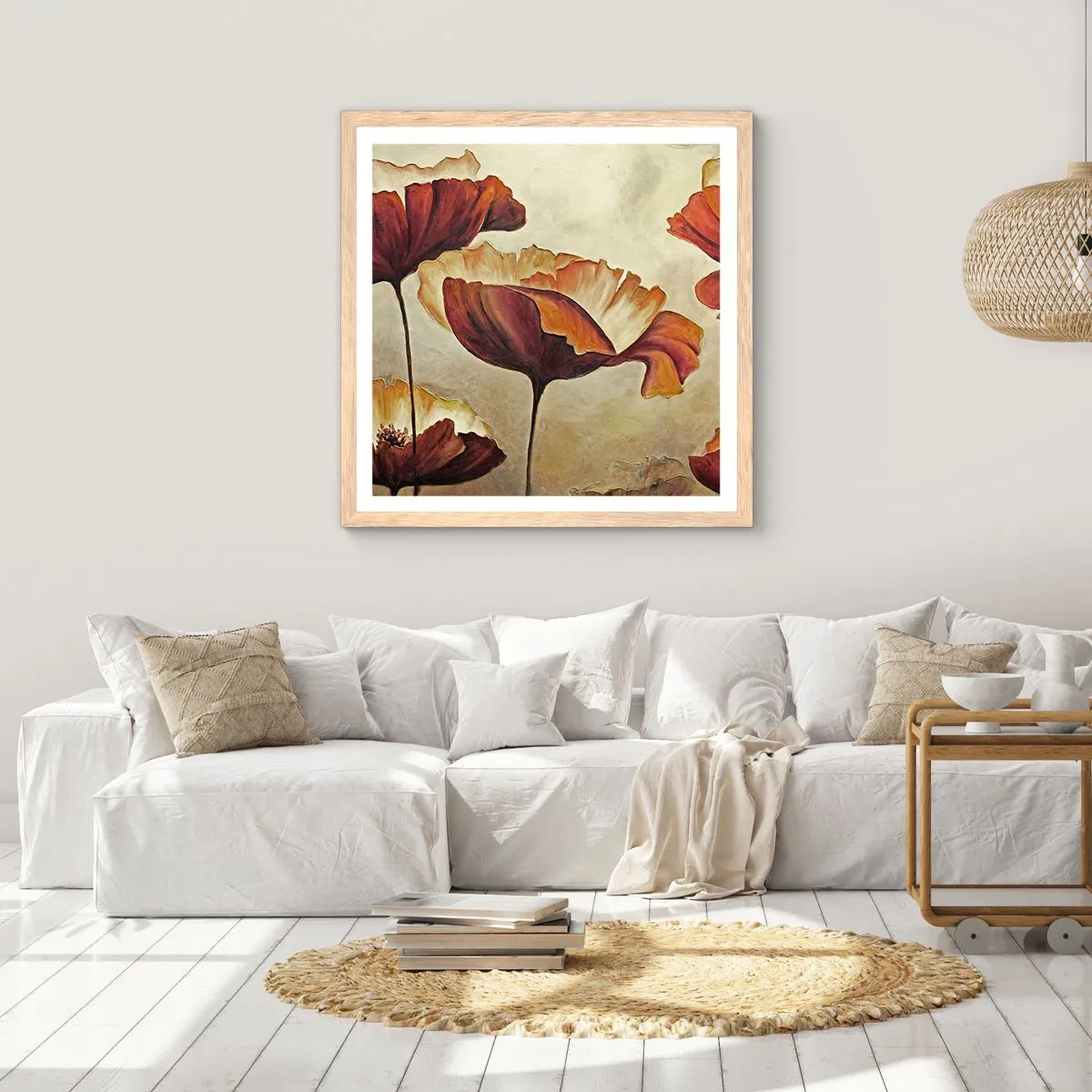 Poster în ramă de stejar deschis - Lunca - 60x60 cm