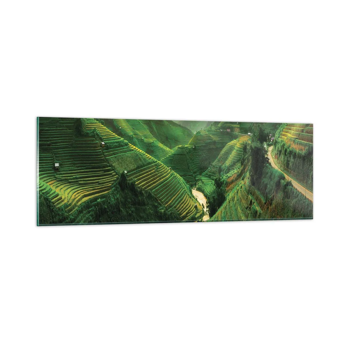 Tablou pe sticlă - Valea vietnameză - 90x30 cm