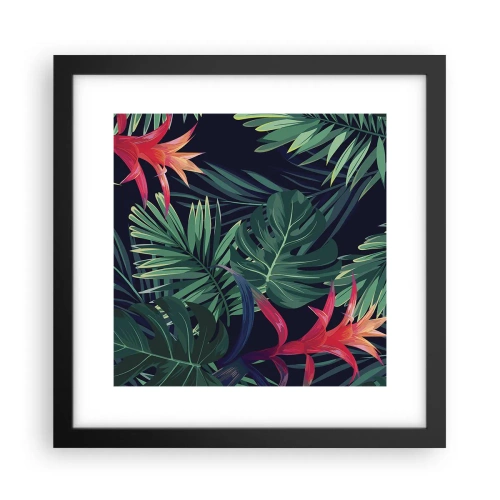Poster în ramă neagră - Flacăra verde - 30x30 cm