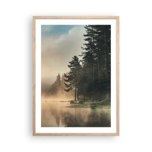 Poster în ramă de stejar deschis - Nașterea unei zile - 50x70 cm