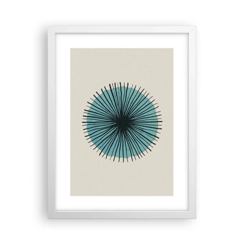 Poster în ramă albă - Radiant pe albastru - 30x40 cm