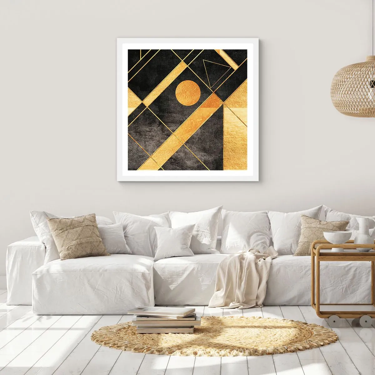 Poster în ramă albă - Soarele deșertului - 40x40 cm