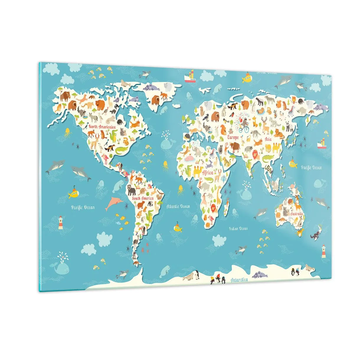 Tablou pe sticlă - Noi iubim întreaga lume - 120x80 cm