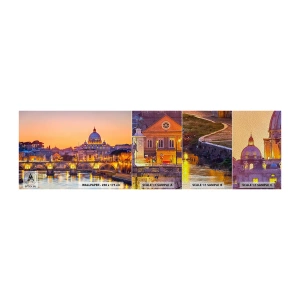 Mostră tapet Premium Sand - Amurg deasupra Orașului Etern - Oraș, Roma, Arhitectură - 100x30 cm