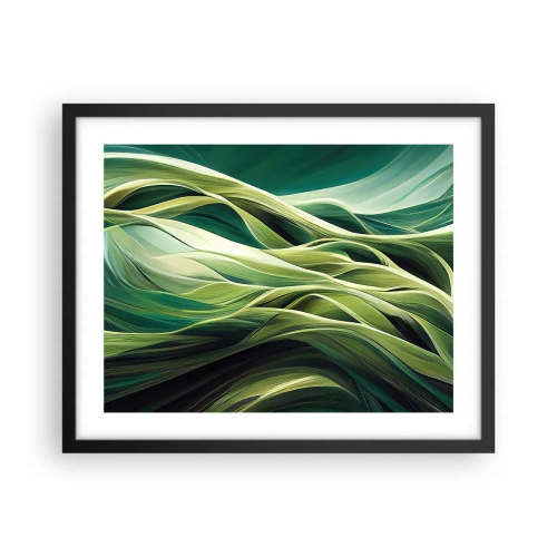 Poster în ramă neagră - Un joc abstract de verde - 50x40 cm