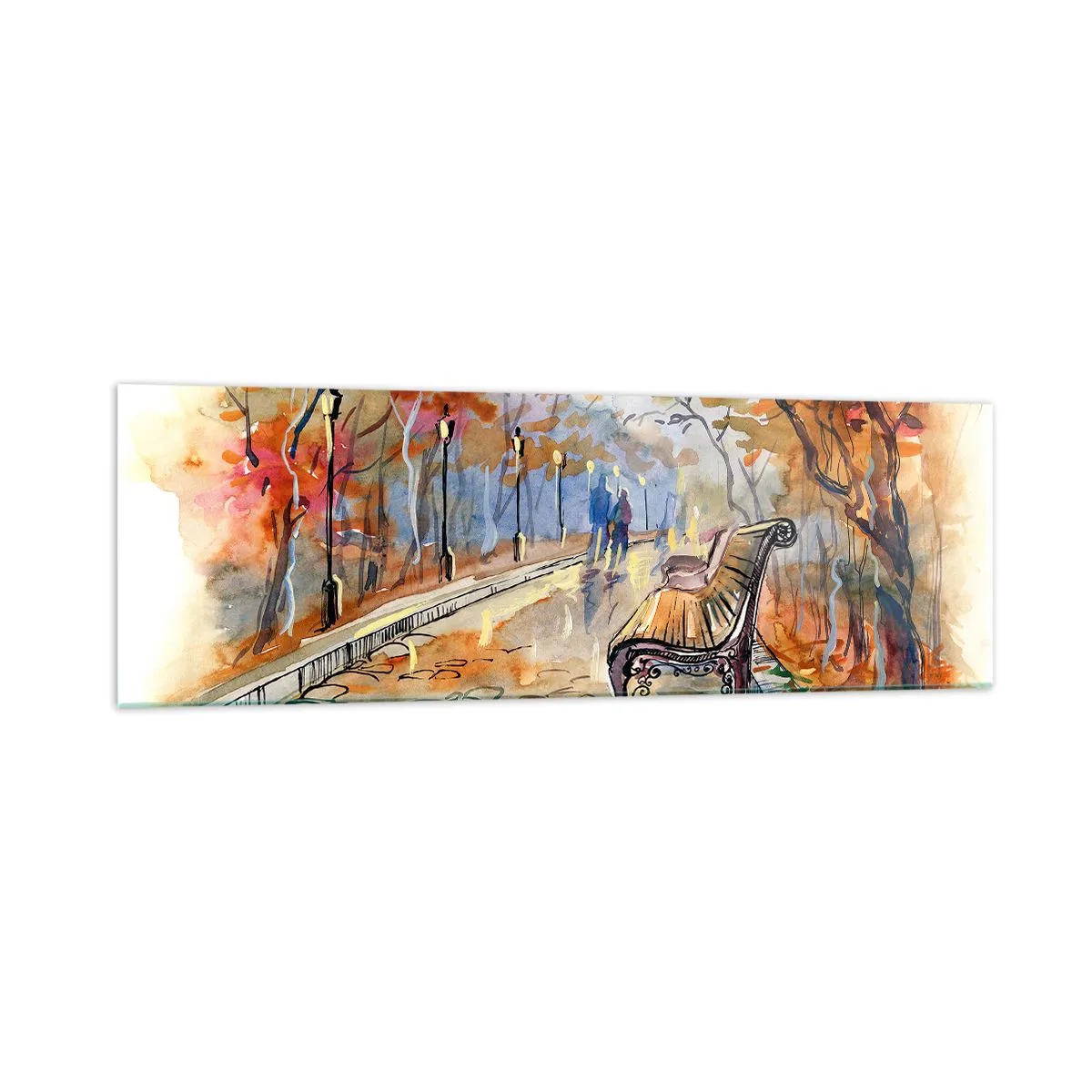 Tablou pe sticlă - Pășim împreună în toamnă - 160x50 cm