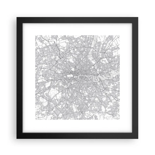 Poster în ramă neagră - Harta labirintului din Londra - 30x30 cm