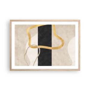 Poster în ramă de stejar deschis - Forme înbuclite - 70x50 cm