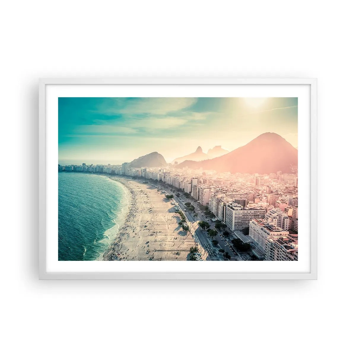 Poster în ramă albă - Vacanță perpetuă în Rio - 70x50 cm