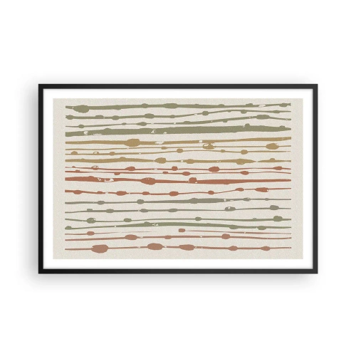 Poster în ramă neagră - Notația culorilor muzicale - 91x61 cm