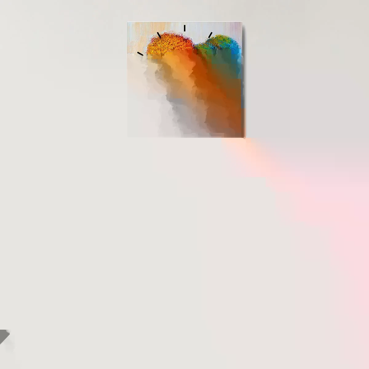 Ceas de perete - Ceas pe sticlă - Coroanele culorilor - 40x40 cm