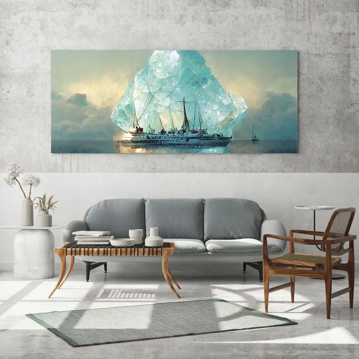 Tablou pe sticlă - Diamant arctic - 120x50 cm