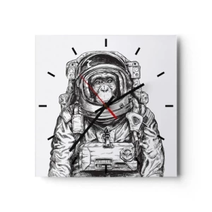 Ceas de perete - Ceas pe sticlă - Evoluție alternativă - 30x30 cm