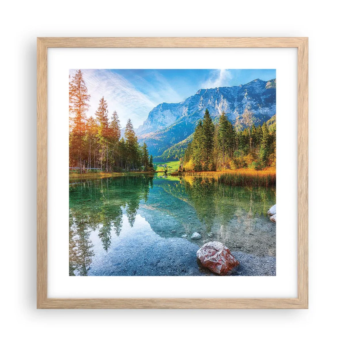 Poster în ramă de stejar deschis - Blândețea toamnei - 40x40 cm