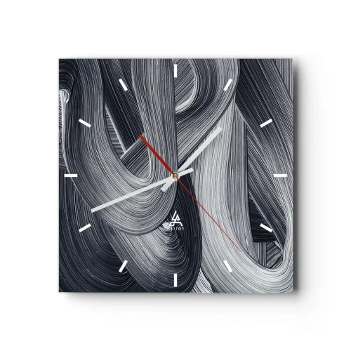 Ceas de perete - Ceas pe sticlă - Fluiditatea realității - 30x30 cm
