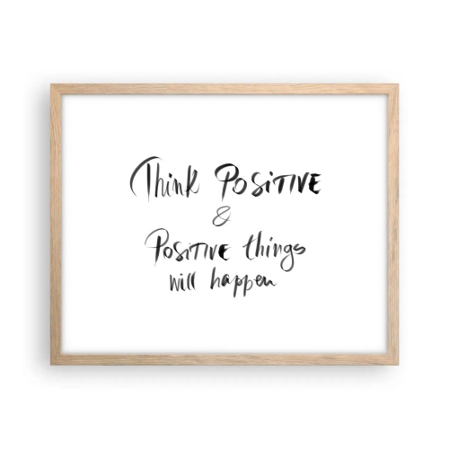 Poster în ramă de stejar deschis - Cum să trăim bine? - 50x40 cm