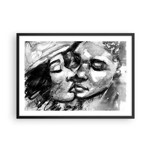 Poster în ramă neagră - Un moment de tandrețe - 70x50 cm