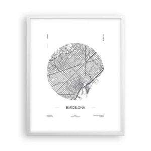 Poster în ramă albă - Anatomia Barcelonei - 40x50 cm