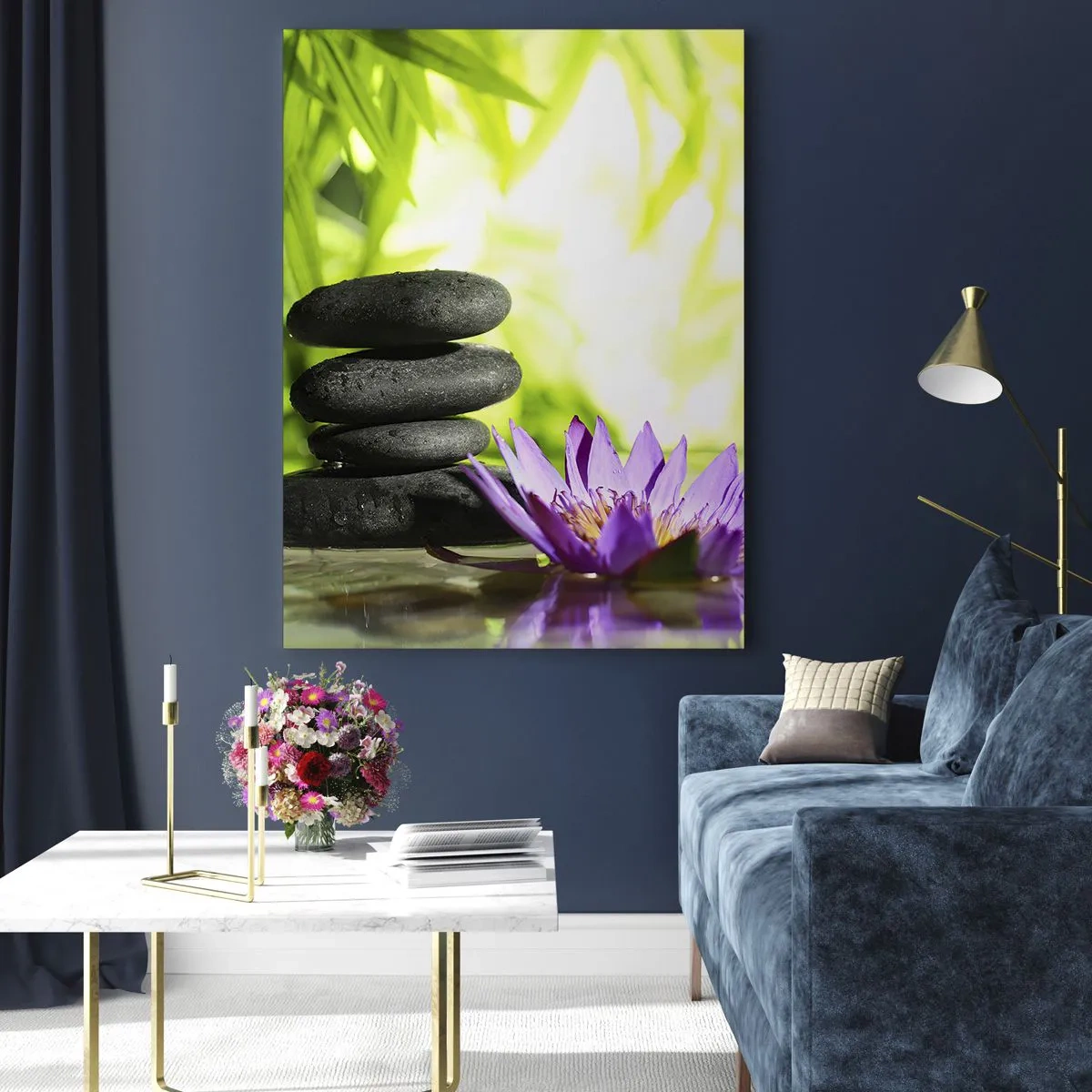 Tablou pe sticlă - Într-o colibă de bambus - 80x120 cm