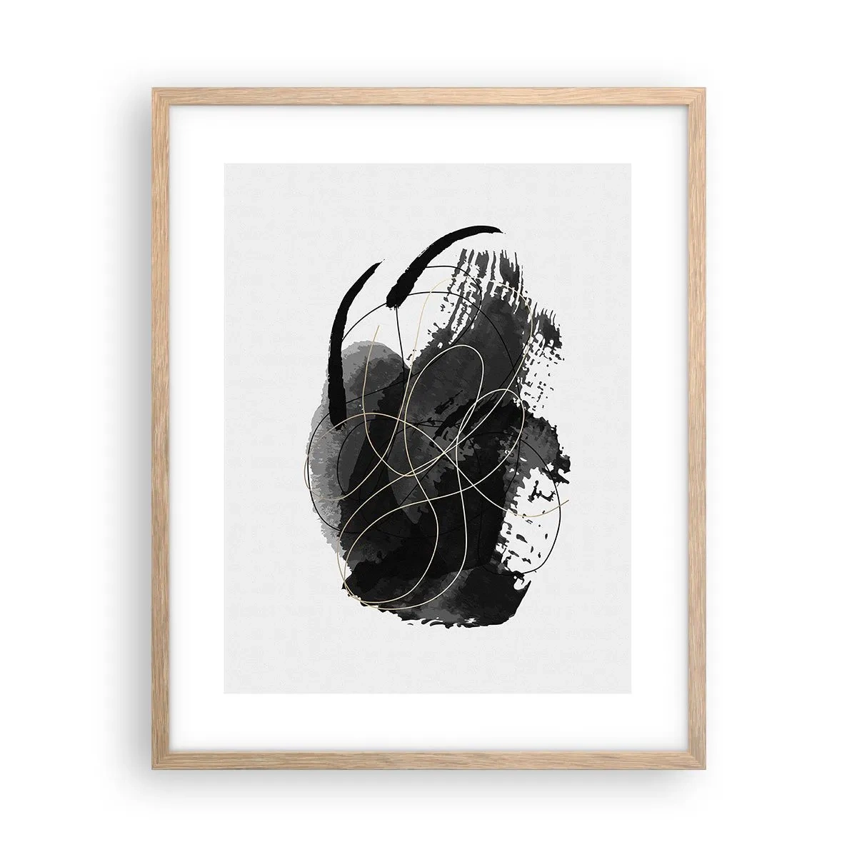 Poster în ramă de stejar deschis - Provenit din negru - 40x50 cm