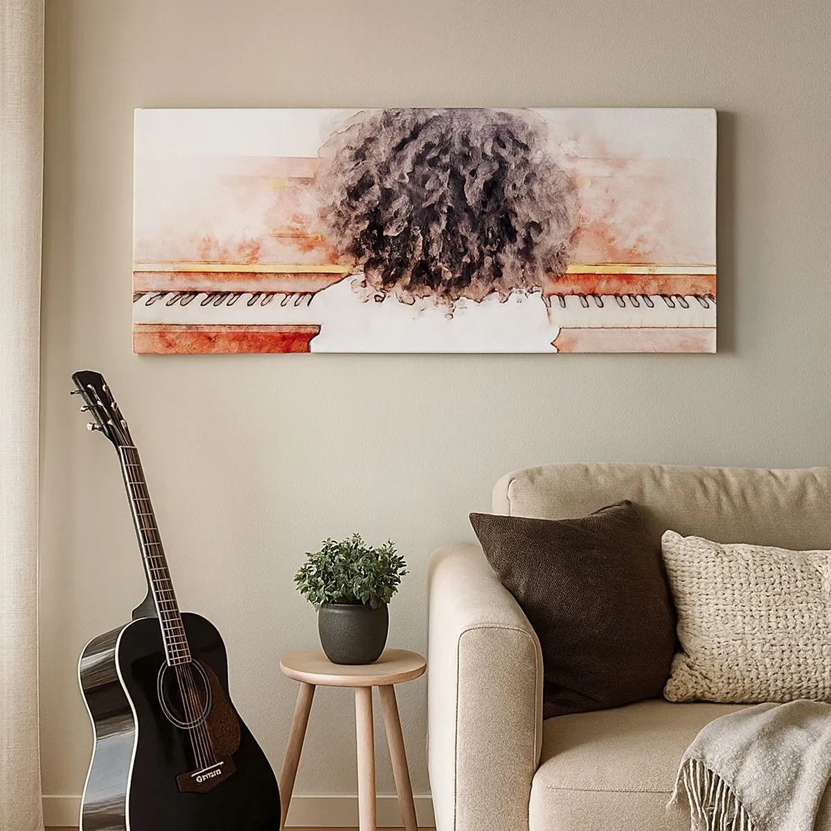 Tablou pe pânză - Într-o lume a muzicii - 100x40 cm