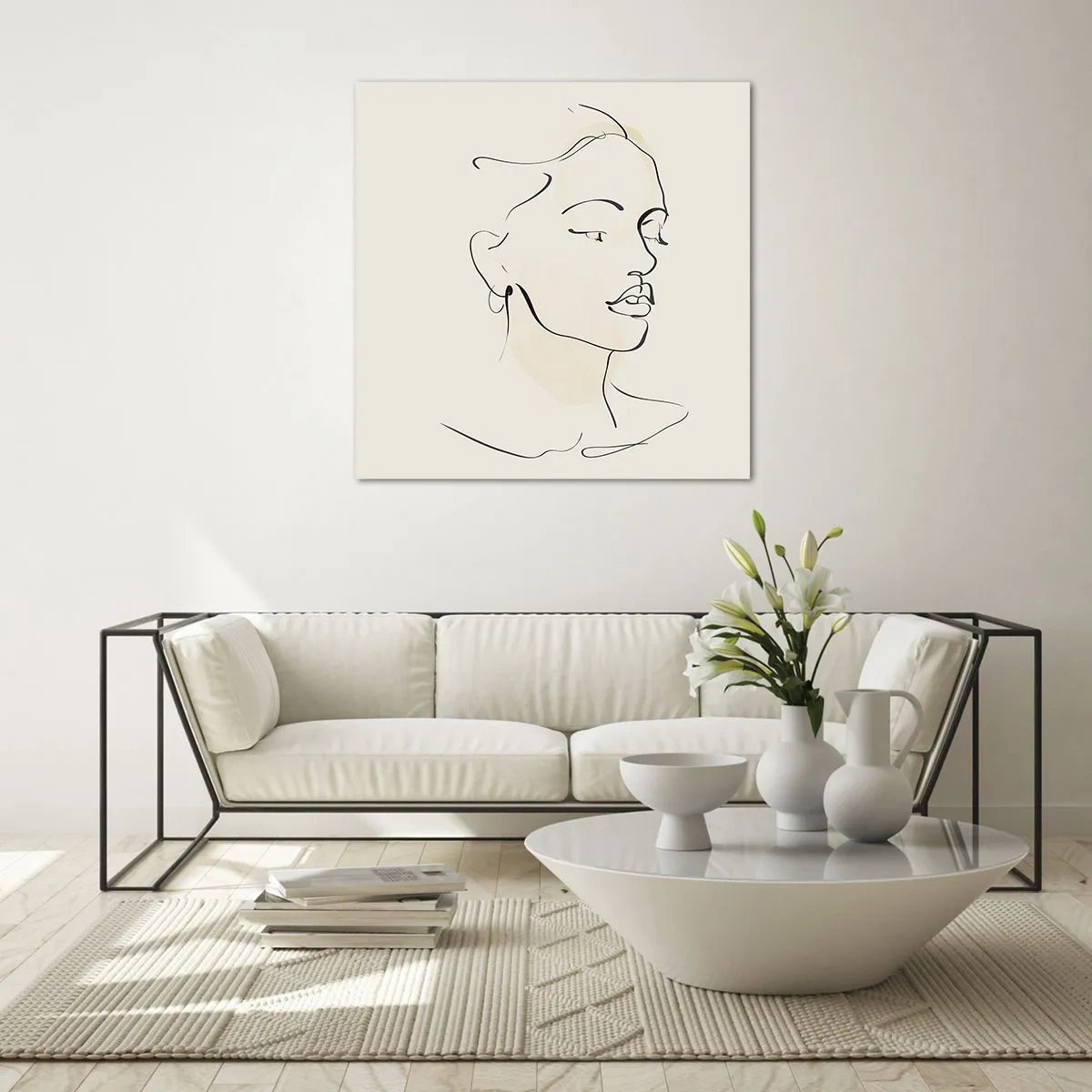 Tablou pe sticlă - Cu o linie sigură - 50x50 cm