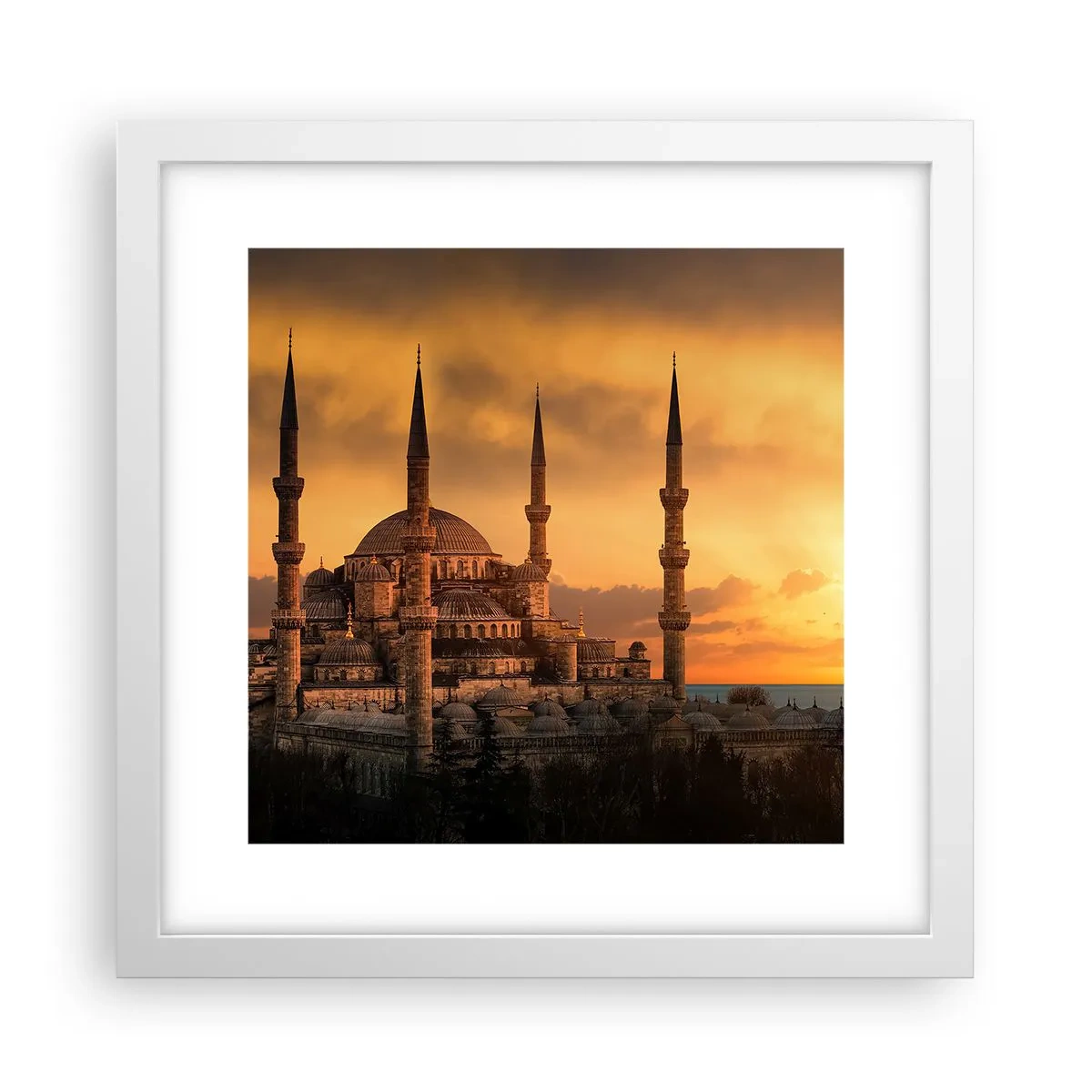 Poster în ramă albă - Dumnezeu este mare - 30x30 cm