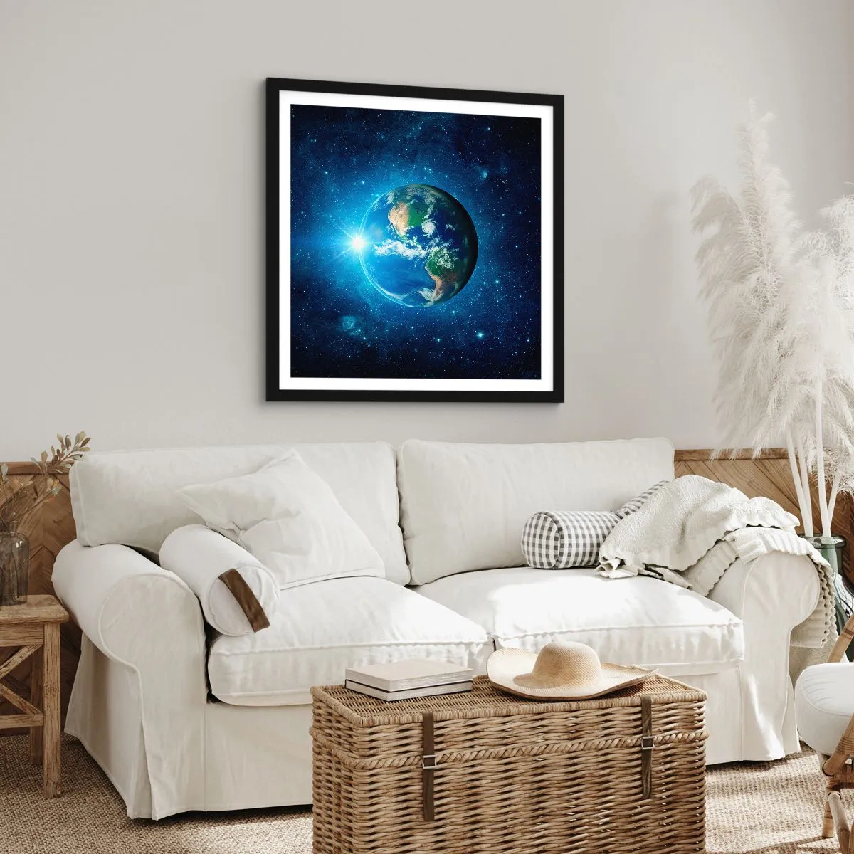 Poster în ramă neagră - Suntem în ceruri - 30x30 cm