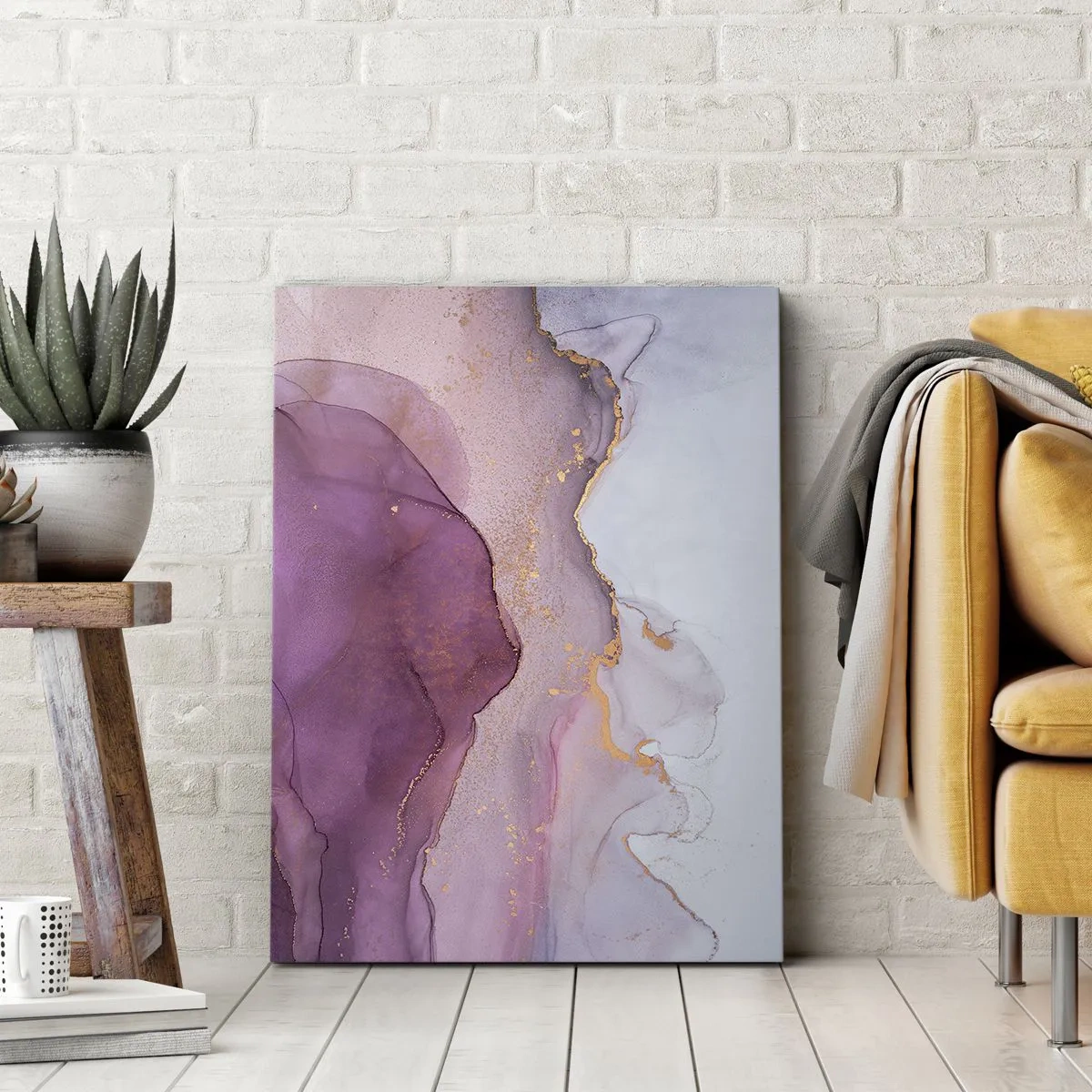 Tablou pe pânză - Valuri de liliac și violet - 50x70 cm