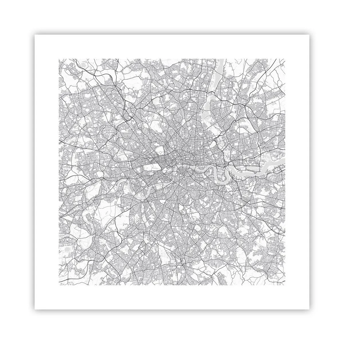 Poster - Harta labirintului din Londra - 40x40 cm