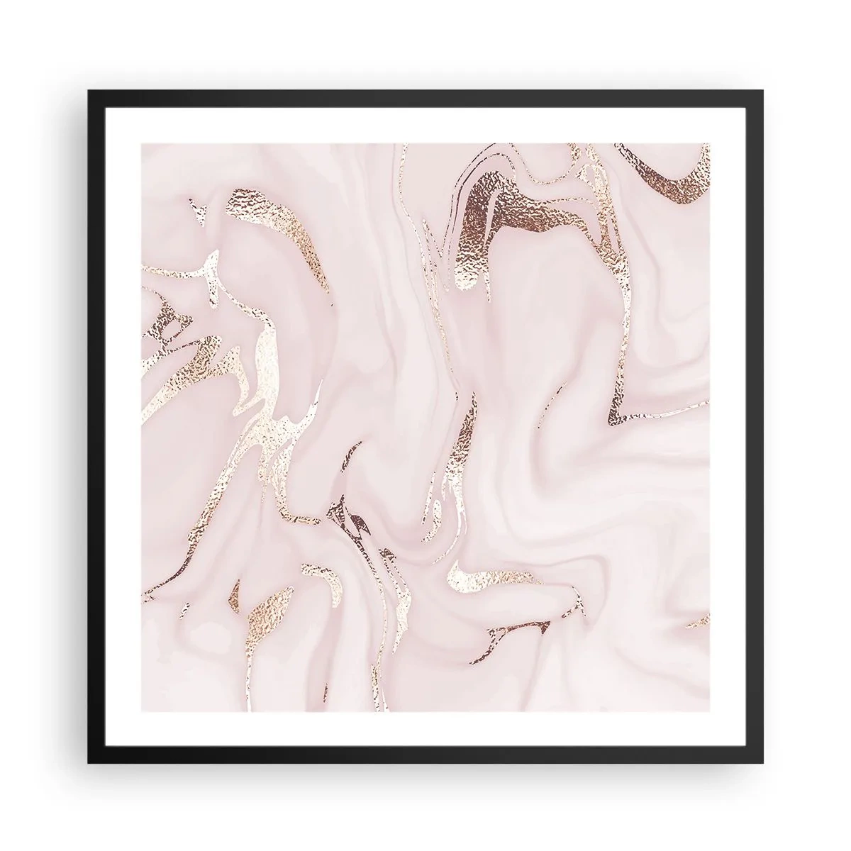 Poster în ramă neagră - În nebunia roz - 60x60 cm