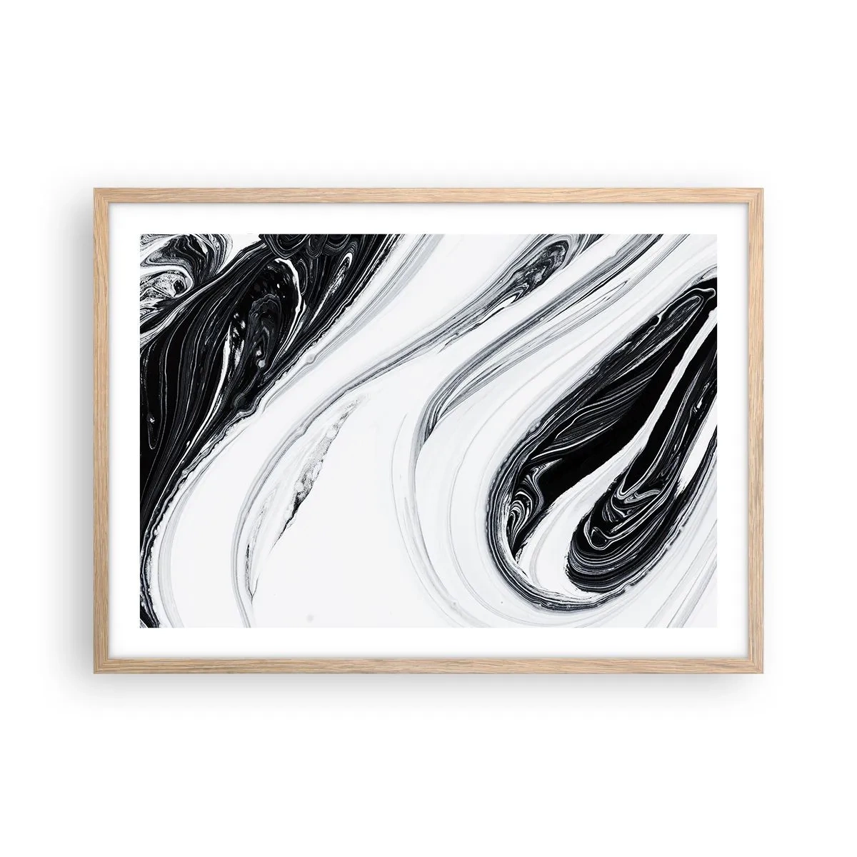 Poster în ramă de stejar deschis - Combinație de contrarii - 70x50 cm