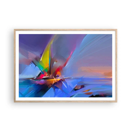 Poster în ramă de stejar deschis - Iute ca o pasăre - 100x70 cm