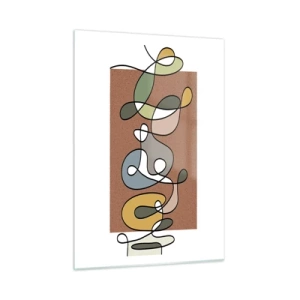 Tablou pe sticlă - Abstracția care merită un zâmbet - 50x70 cm