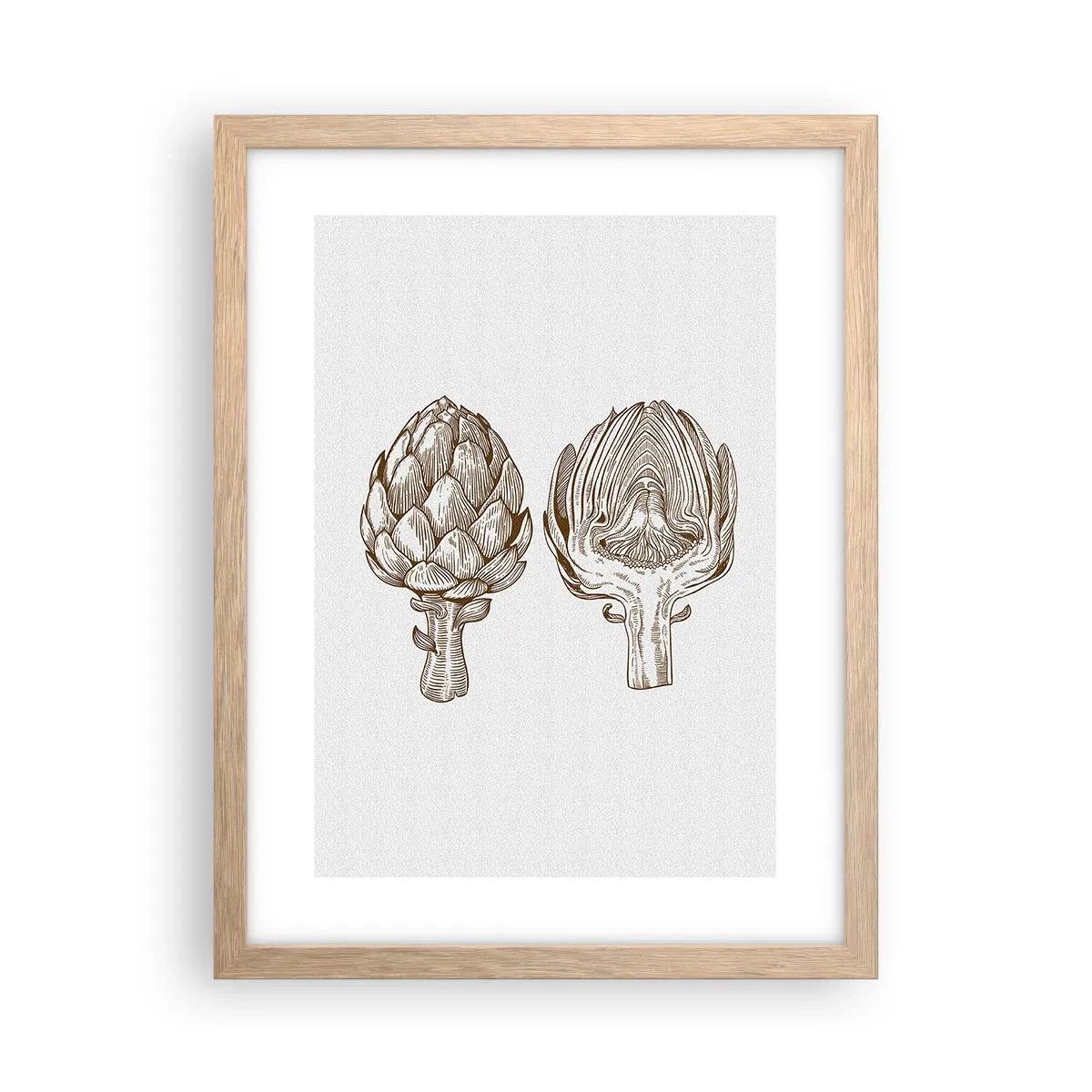 Poster în ramă de stejar deschis - Lecție de anatomie - 30x40 cm