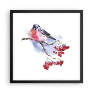 Poster în ramă neagră - Iarna în culori - 40x40 cm