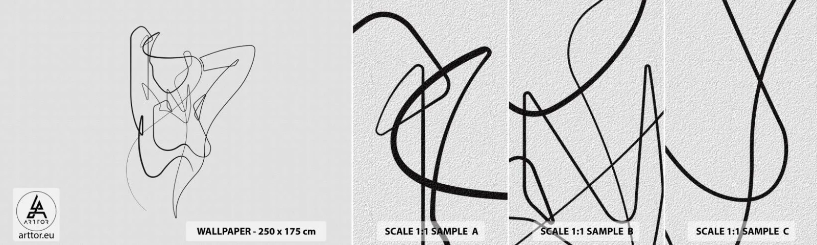 Mostră de Tapet Standard Eco - Cine ești tu? - Abstracția, Corpul Femeii, Grafică - 100x30 cm